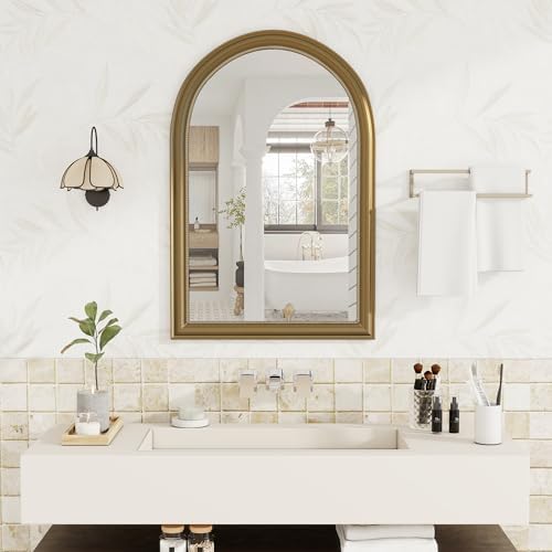 Axeman 24x36 Arched Wall Mirror, Decorative Bathroom Mirror, Traditional - Image 2