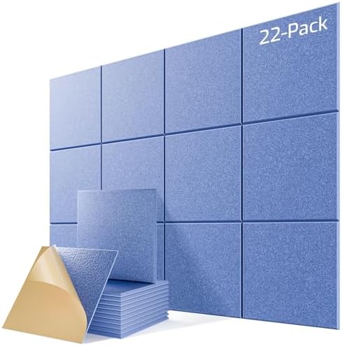 22 Pack Self-Adhesive Acoustic Panels, Soundproof Wall Panels by Lebenforce