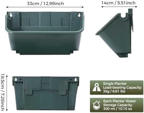 24 Pack Vertical Garden Planter, 13 inch Wall Mounted Planter - Image 3