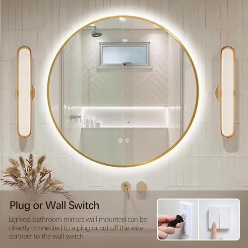 Niccy 32" Round LED Bathroom Backlit Mirror - Image 2