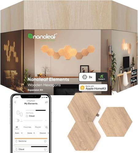 Nanoleaf Hexagon Lights, Smart RGBW LED Wall Light Panels, 3 PK by NANOLEAF