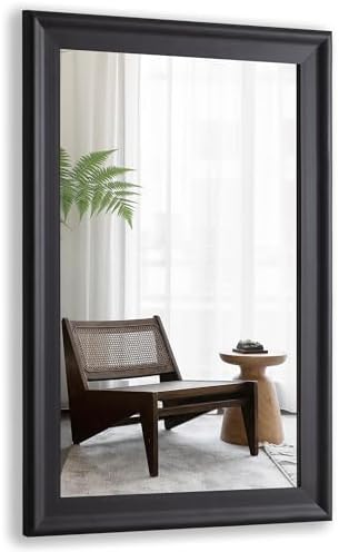 Black Wall Mirror for Bathroom, Rectangle Rustic Large 30 x 48 inch Mirrors by Culer
