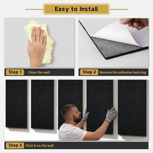 6 PCS Acoustic Panels, 47.2" x 23.6" Self-Adhesive Soundproof Wall Panels - Image 6