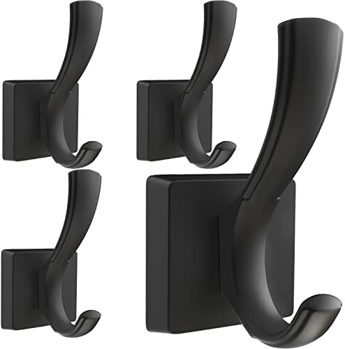 TOFIIGREM Black Hooks for Wall Towel Hooks, Heavy Duty Thick Aluminum Alloy by TOFIIGREM