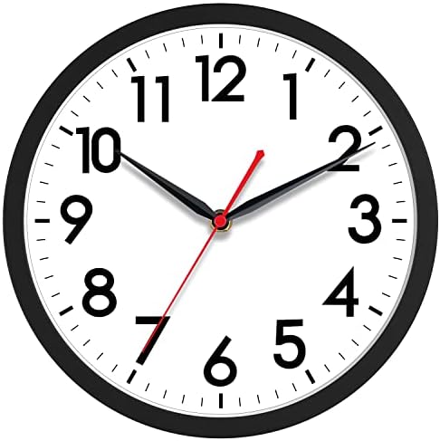 AKCISOT 10 Inch Wall Clock, Silent Battery Operated Analog Clock by Akcisot