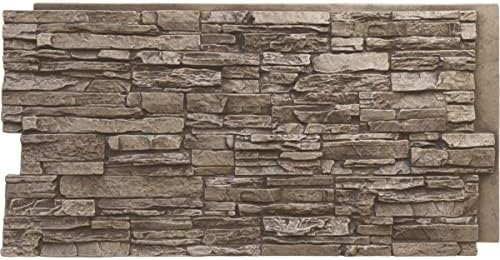 EverStone Canyon Ridge Faux Stone Panel, 45 3/4"W x 24 1/2"H x 1 1/4"D by EkenaMillwork