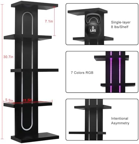 Homaterial RGB 5-Tier Floating Shelves - Image 3