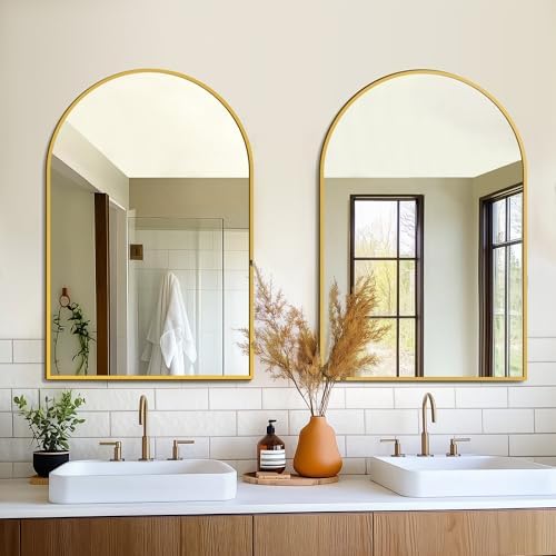 FICTOR 2 Pack 24" x 36" Arched Bathroom Vanity Mirror by FICTOR