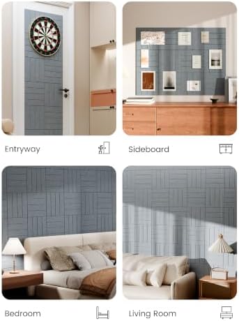 Bumusty 48" x 36" Large Cork Board Alternative, Slate Gray - Image 6