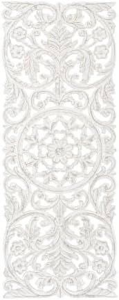 JFY Designs Lisle Hand Carved Wood Medallion Wall Panels Bedroom Décor by JUSTFORYOUDESIGNS