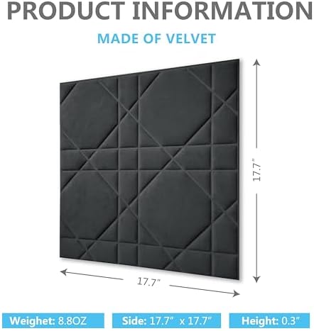 Velvet 3d wall panels for Interior wall Decor peel and stick, Soundproof - Image 2