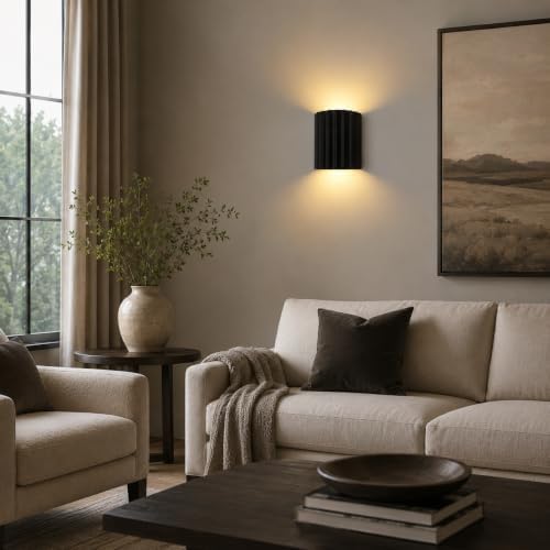 Indoor Hardwired Up and Down Black Wall Sconce Set of 2 Modern LED 3000K - Image 3