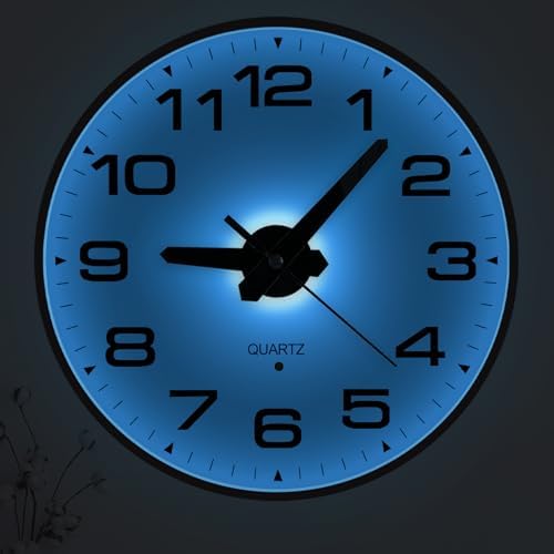 JoFomp Lighted Wall Clocks Battery Operated, 8 Inch Small Wall Clock by JoFomp