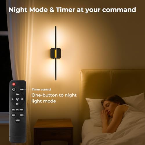 Battery Operated Wall Sconces Detachable Wireless Dimmable 1Pack 360°Rotate - Image 6