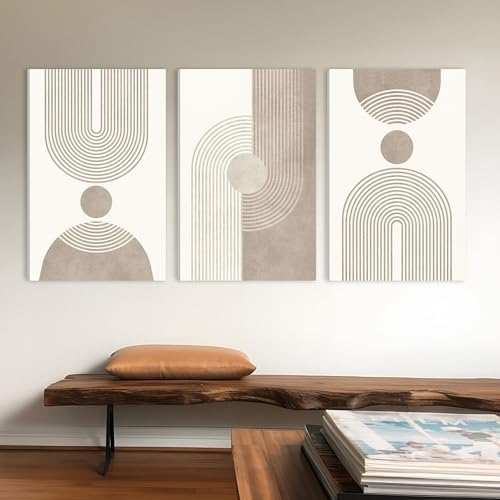 EJPFOGV Triptych Abstract Geometric Wrapped Canvas Wall Art 24x36 inches x3 - Image 3