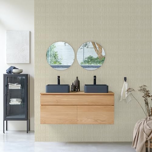 MelunMer Beige Grasscloth Peel and Stick Wallpaper Removable 17.3"x78.7" - Image 6