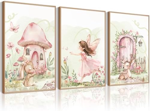 Fairy Girl Nursery Wall Art Magic Canvas Wall Decor Fairy Garden Poster Fantasy by Unknown