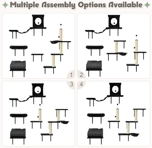 7-in-1 Wall Mounted Cat Climber Set, Cat Furniture Set - Image 2