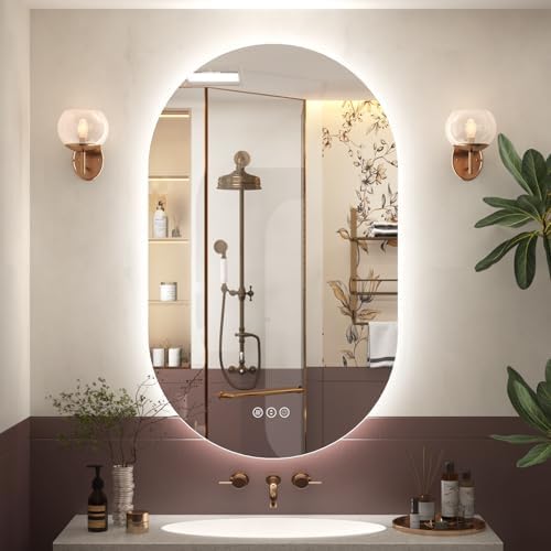SMIROR 20x36 Oval Backlit LED Bathroom Vanity Mirror by SMIROR