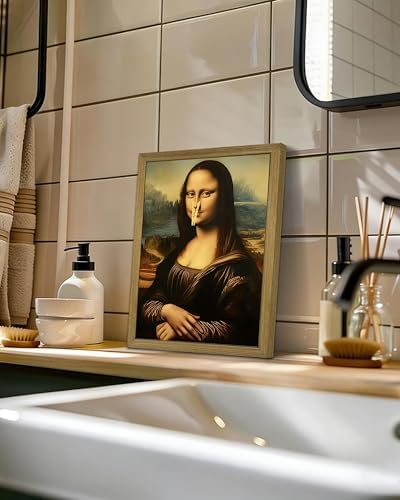 Funny Mona Lisa Bathroom Wall Art, Mona Lisa - Image 4