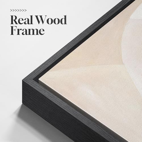 Framed Square Neutral Minimalist Abstract Wall Art - Image 5