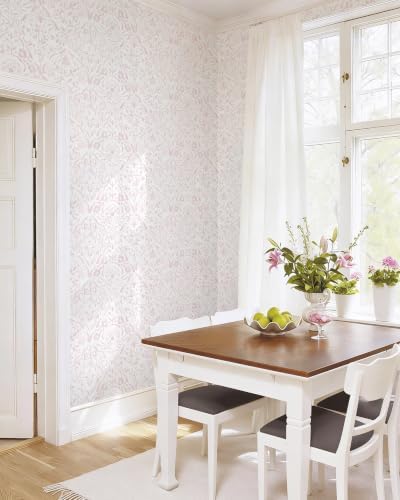 Dimoon Boho Peel and Stick Wallpaper Soft Pink Floral Contact Paper French - Image 5
