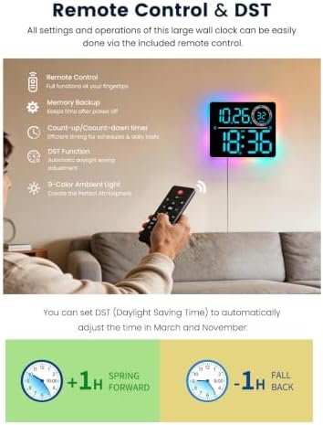 Digital Wall Clock, Digital Clock Large Display - Image 7