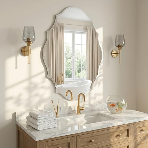 24" x 36" Large Scalloped Frameless Mirror - Image 2