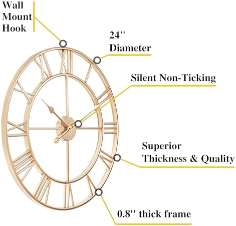 CLXEAST Silent 24 Inch Wall Clock - Image 2