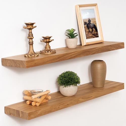 Marsmiles 30in Solid Wood Floating Shelves by Marsmiles