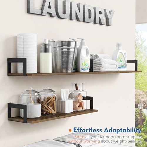 Harwaya Floating Book Shelves for Wall 3-Pack, 24 Inch Long Wall Mount - Image 7