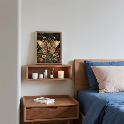 ICHZUMW Framed William Morris Moth Floral Vintage Canvas Wall Art 8x10 In - Image 4