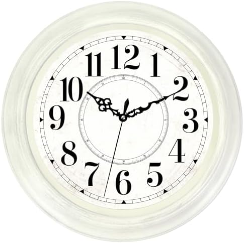 16 Inch Vintage Wall Clock, Silent Analog Clock Battery Operated by Comfytune