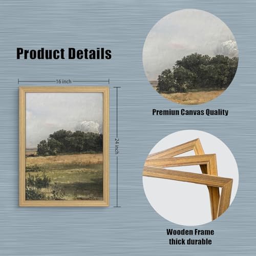 KeepKiss Retro Landscape Canvas Wall Art 3Pcs Framed 24x16 inches - Image 3
