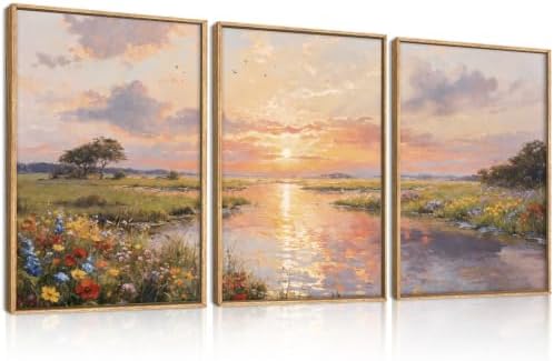 IARTTOP Large Abstract Nature Landscape Framed Wall Art 16x24 Inch Watercolor by IARTTOP
