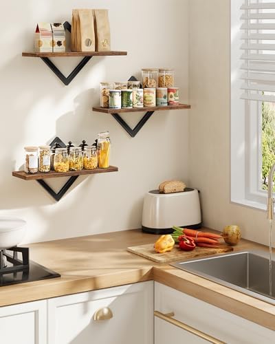 CHOEZON Floating Shelves for Wall, Rustic Brown - Image 3