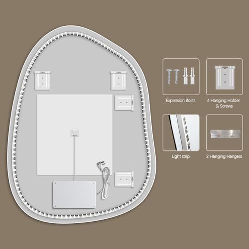 Niccy Irregular LED Bathroom Mirrors, Backlit Vanity Mirror - Image 6