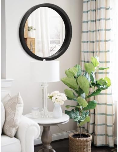 JJUUYOU Round Wall Mirror Circular Wall Mounted Mirror - Image 7