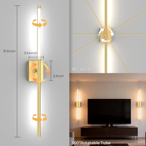 Battery Operated Wall Sconce Set of 2, 10000mAh 4CCT Dimmable - Image 5