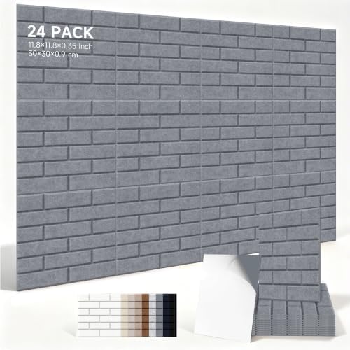 TO-TH Acoustic Panels Self-Adhesive Sound Absorbing Wall Panel 24Pack by TO-TH