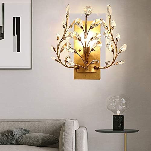 Decorative Crystal Wall Light in Gold Finish, 110-220V Flower Branch Wall Light - Image 7