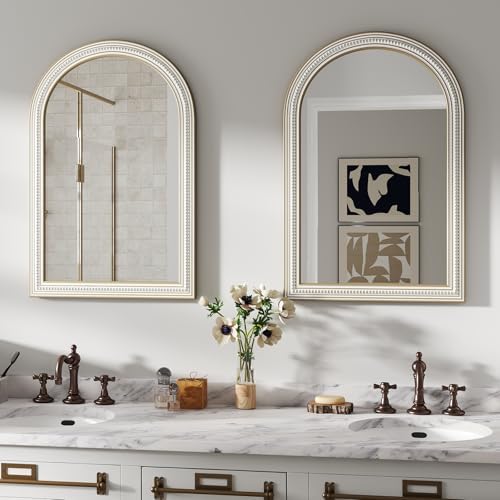 36x24 Inch Wooden Arched Mirror, Rustic Farmhouse Mirrors - Image 7