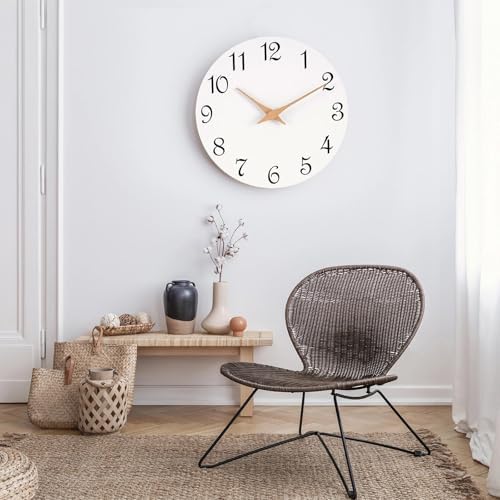 Mosewa Wall Clock Silent Non-Ticking Battery Operated Modern Simple 12" - Image 3