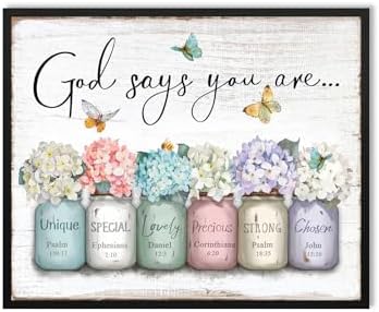 God Says You Are Wall Art: Inspirational Quotes Christian Wall Art Bible Verses by HLJART