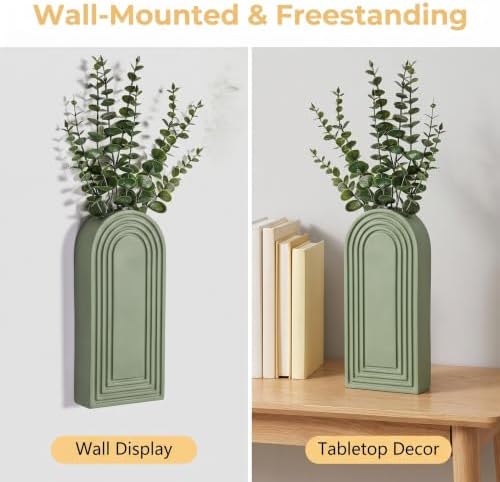 Dnnnii 2 Pack Wooden Wall Vase Set - Image 3