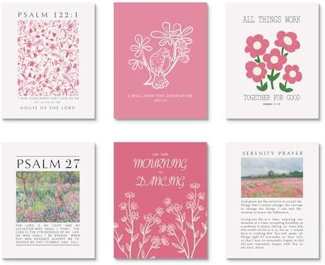 Habseligkeit Pink Flower Wall Art Prints, Retro Wall Decors - Image 7