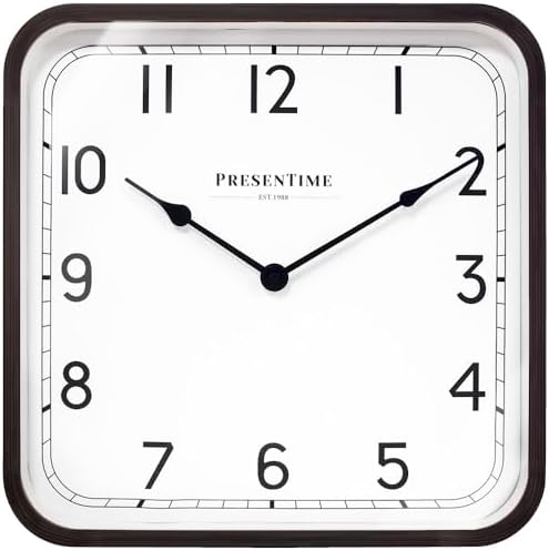 Presentime 16" Anton Modern Farmhouse Square Clock by Presentime
