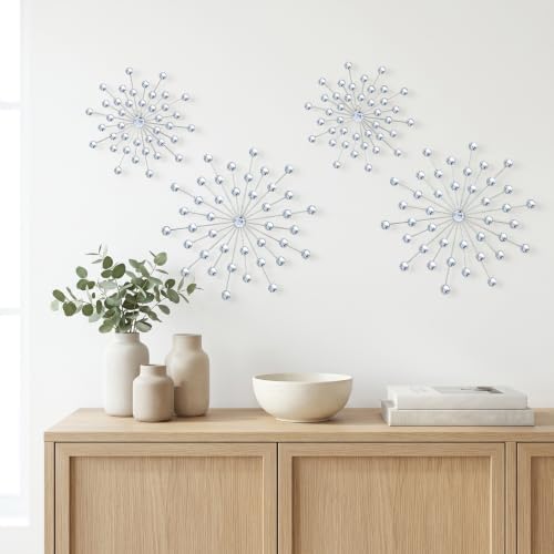 ZEXUIRU 4 Set Silver Starburst Wall Art - Image 6