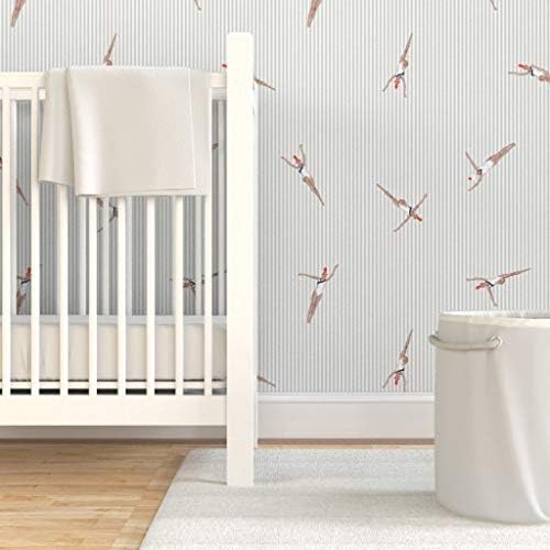 Spoonflower Little Swimmers Peel and Stick Removable Wallpaper - Image 6