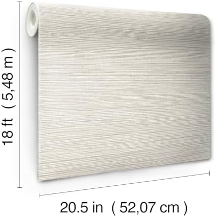 RoomMates Neutral Dimensional Grasscloth Peel and Stick Wallpaper - Image 5